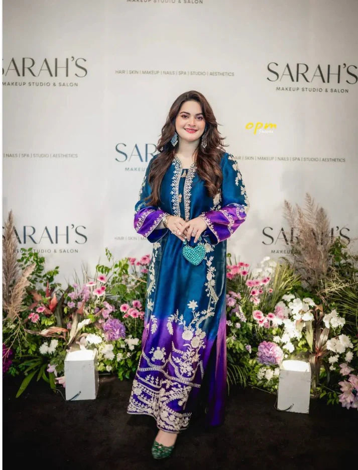 Minal Khan Most Viral 2 Pcs Suit (Perfectly Stitched - Free Delivery)