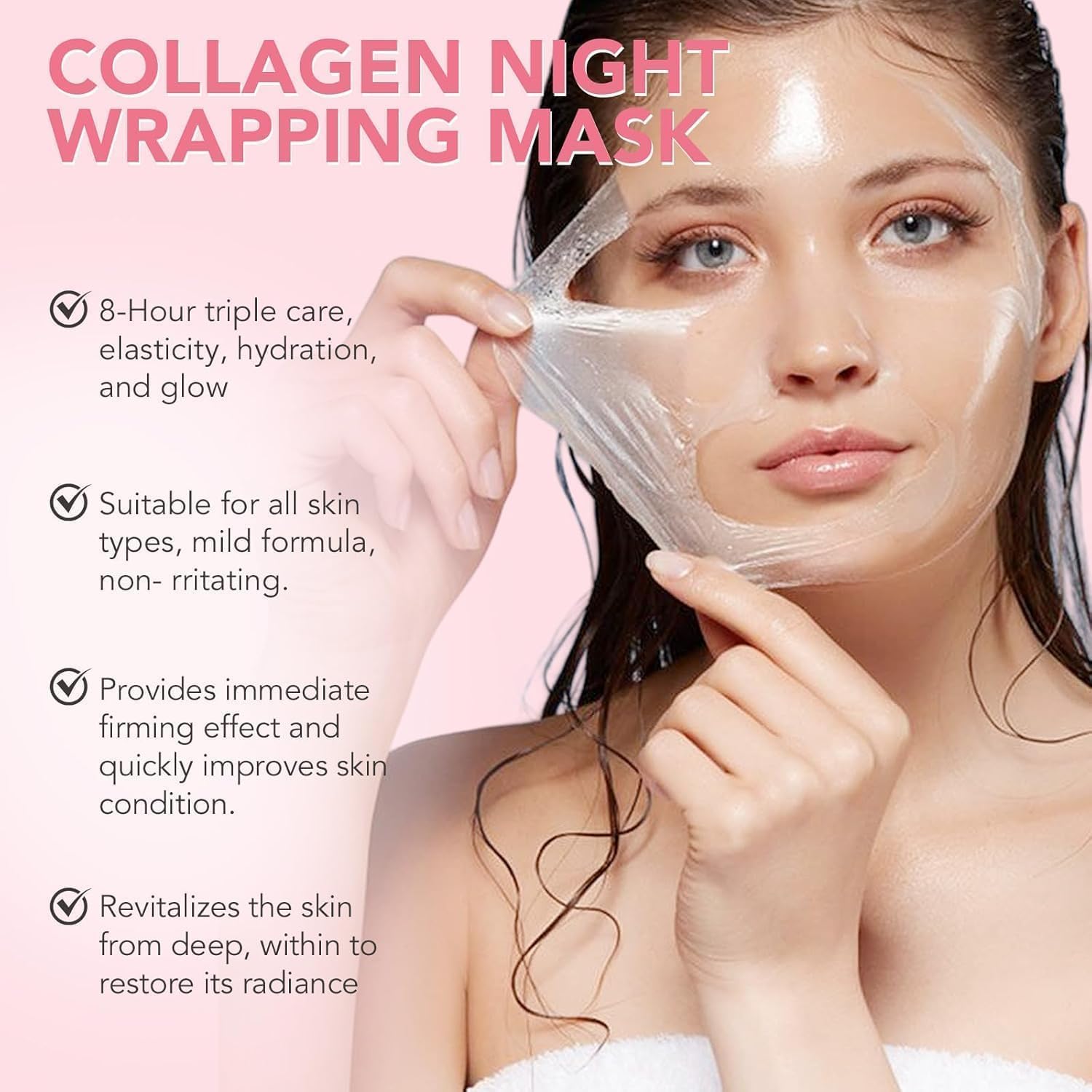 Bio Collagen Face Mask Overnight, Bio Collagen Face Mask, Bio Collagen Mask, Hydrating Overnight Hydrogel Mask, Pore Minimizing, Elasticity (Pack Of 1, TUBE 75 gm)